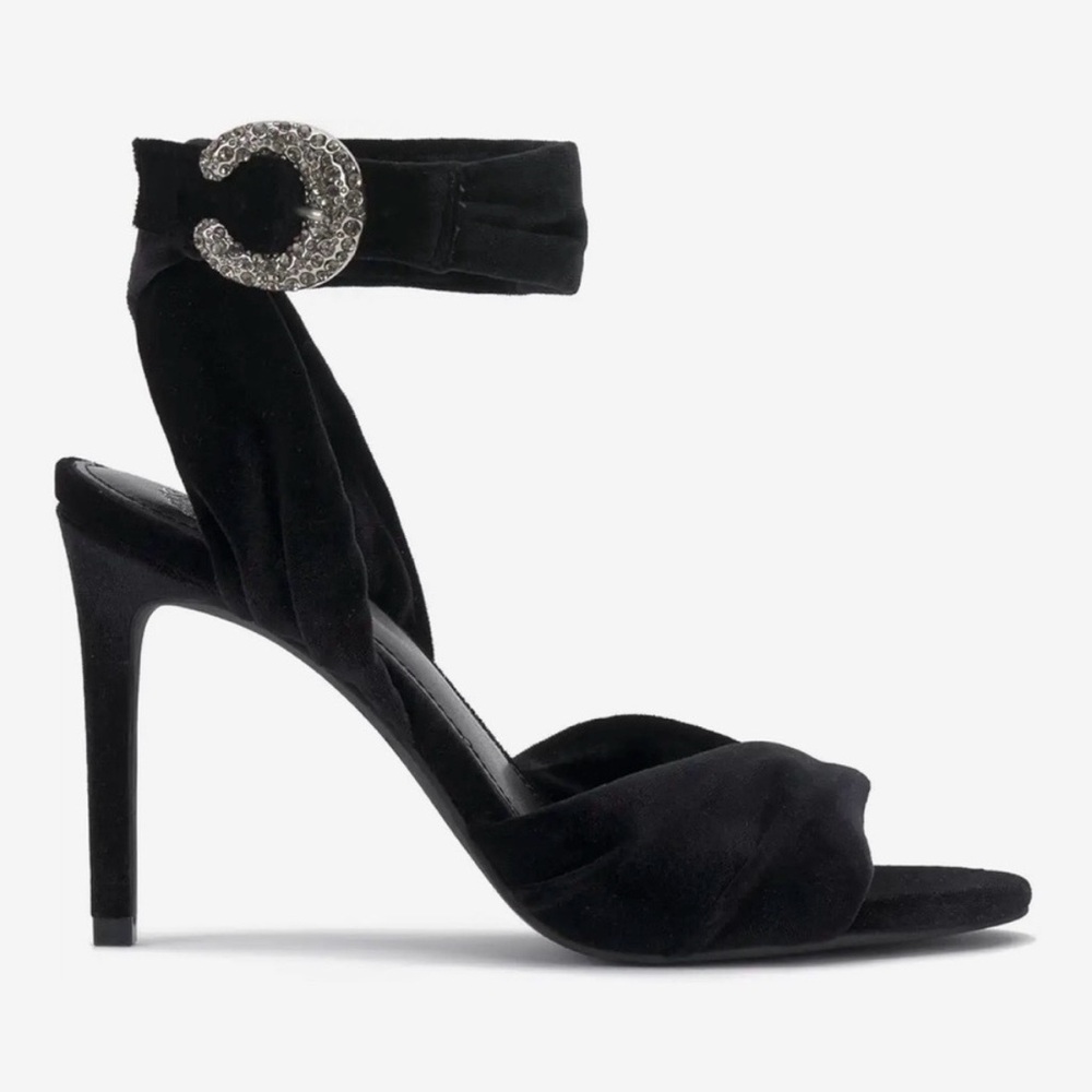 Vince Camuto Black Velvet Anyria Wrap Around Heels - Size 9 - Never Worn - NWT - Picture 2 of 7